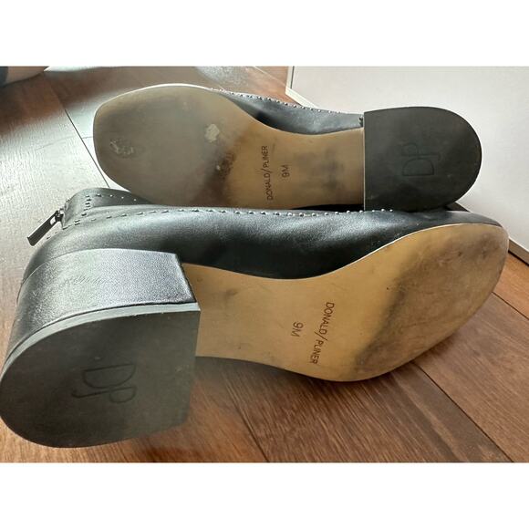 Donald Pliner Black Cagne Bow Studded Leather Chelsea Bootie - Picture 2 of 7